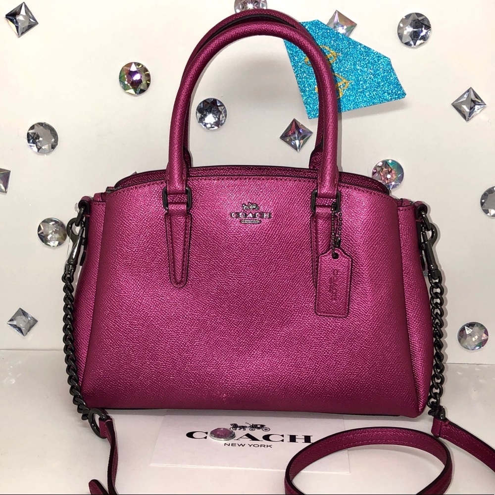 COACH💞MINI SAGE CARRYALL + WALLET METALLIC PINK - Picture 2 of 7